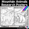 Mountain Animals Research Posters, Coloring Pages - Animal Research Project