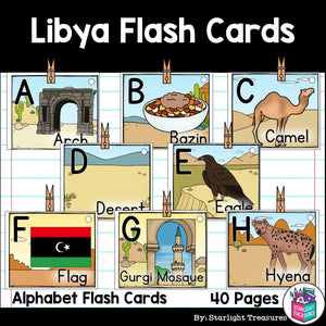 Alphabet Flash Cards for Early Readers - Country of Libya