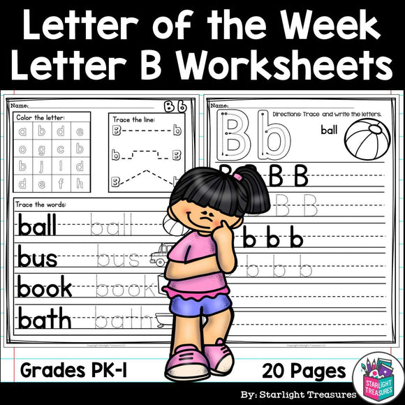 Alphabet Letter of the Week Worksheets for Early Readers - Letter B
