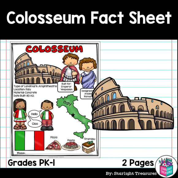 Colosseum Fact Sheet for Early Readers - World Landmarks