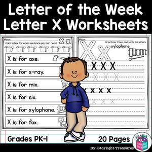 Alphabet Letter of the Week Worksheets for Early Readers - Letter X