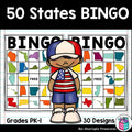 50 States Bingo Cards for Early Readers - 50 States Bingo FREEBIE