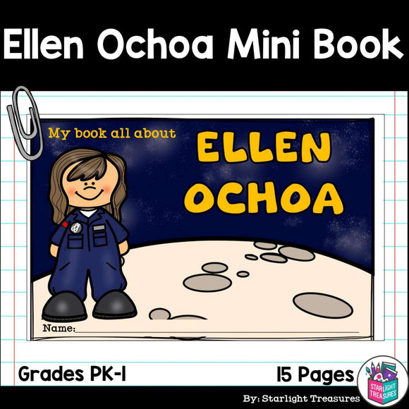 Ellen Ochoa Mini Book for Early Readers: Hispanic Heritage Month