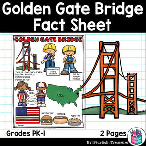 Golden Gate Bridge Fact Sheet for Early Readers - World Landmarks