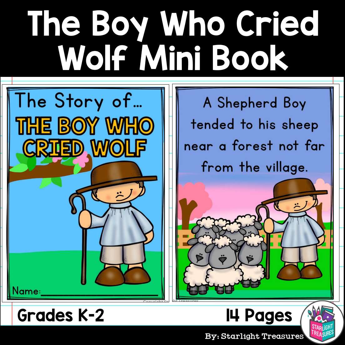 The Boy Who Cried Wolf Mini Book for Early Readers - Aesop's Fables