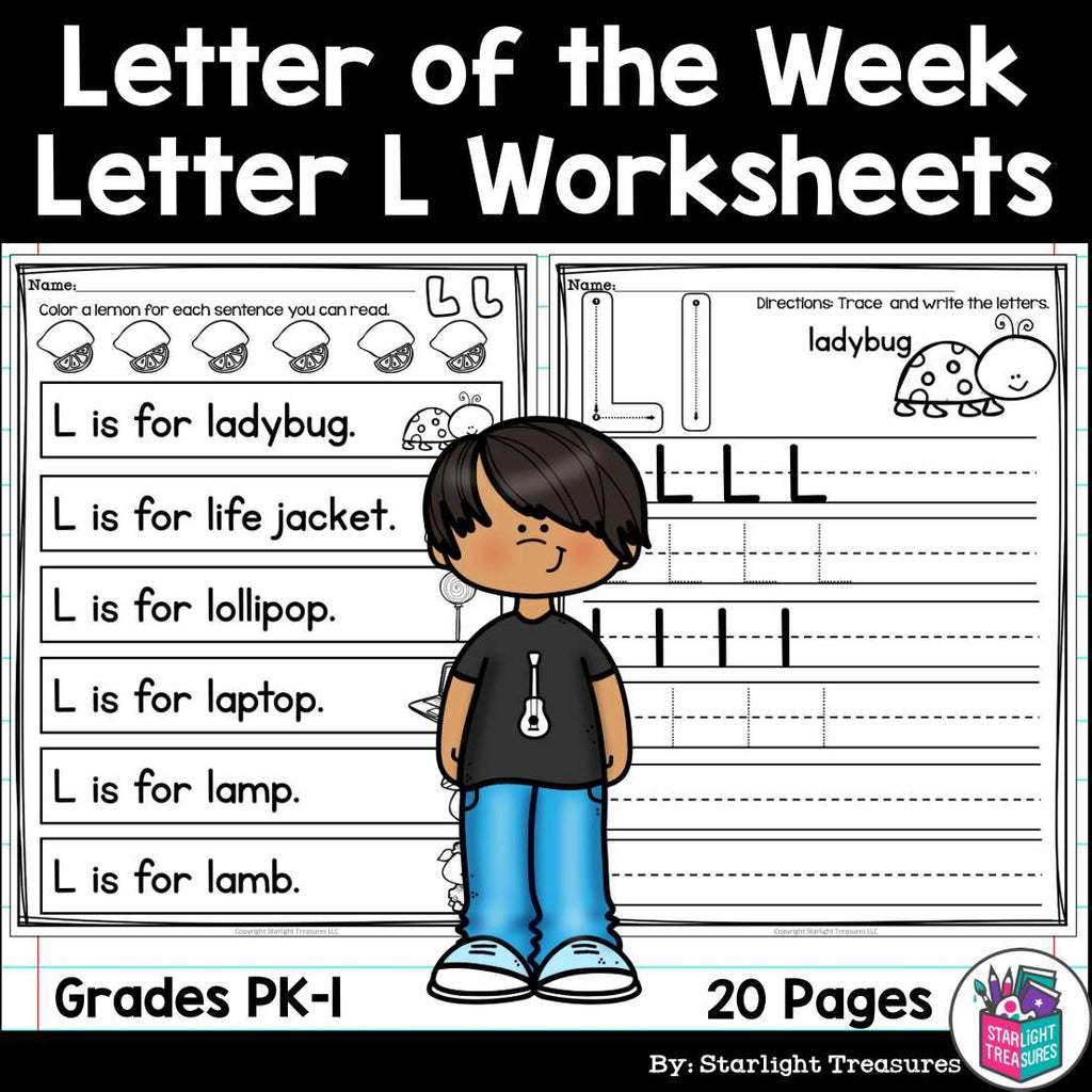 Alphabet Letter of the Week Worksheets for Early Readers - Letter L