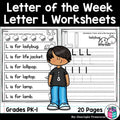Alphabet Letter of the Week Worksheets for Early Readers - Letter L