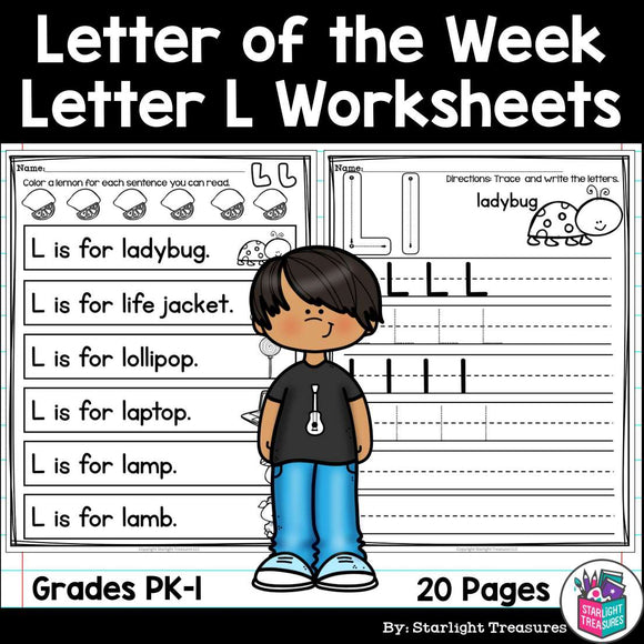 Alphabet Letter of the Week Worksheets for Early Readers - Letter L