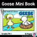Goose Mini Book for Early Readers - Animal Study, Geese, Goose