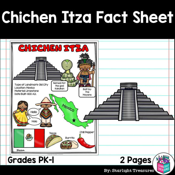 Chichen Itza Fact Sheet for Early Readers - World Landmarks