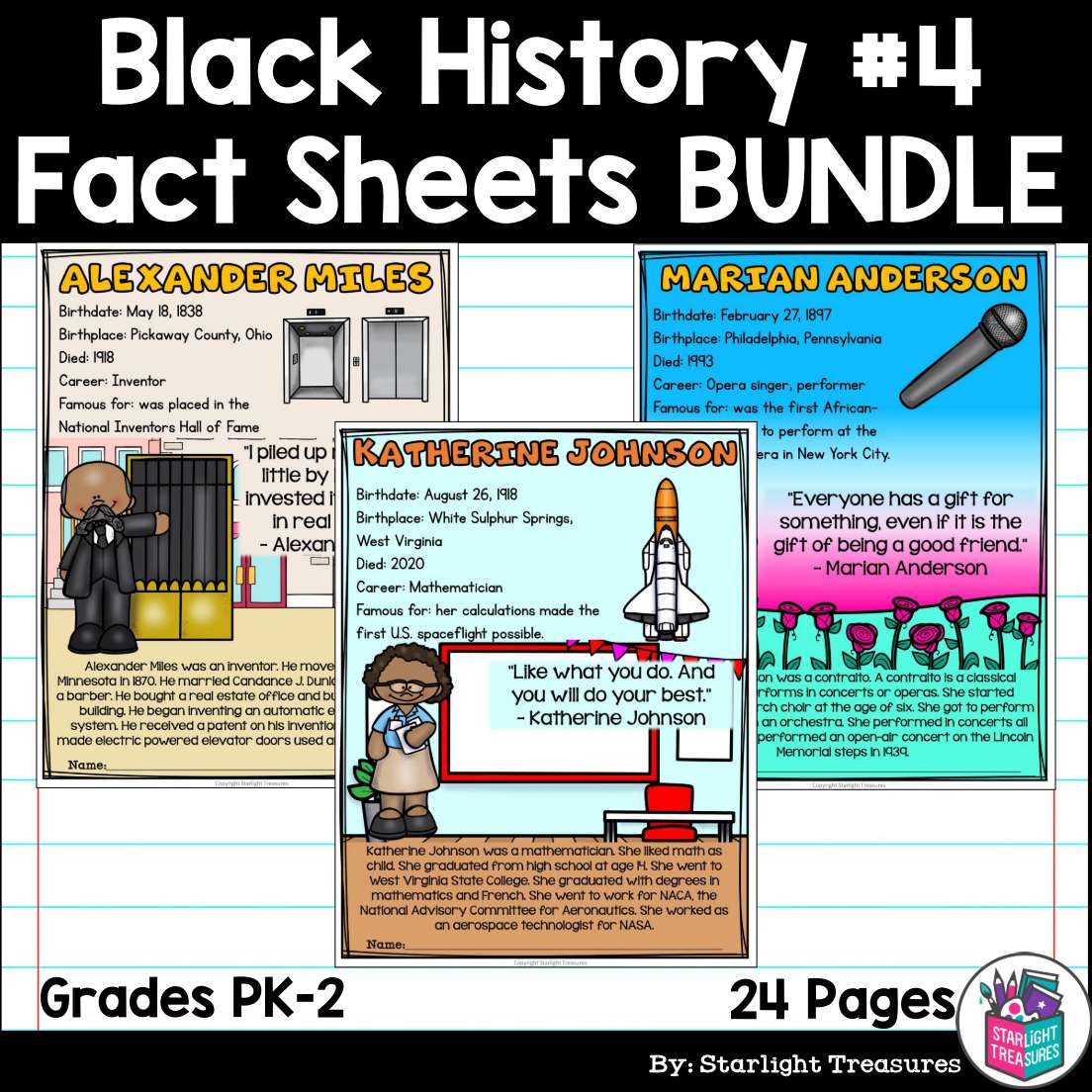 Black History Month Fact Sheets for Early Readers #4