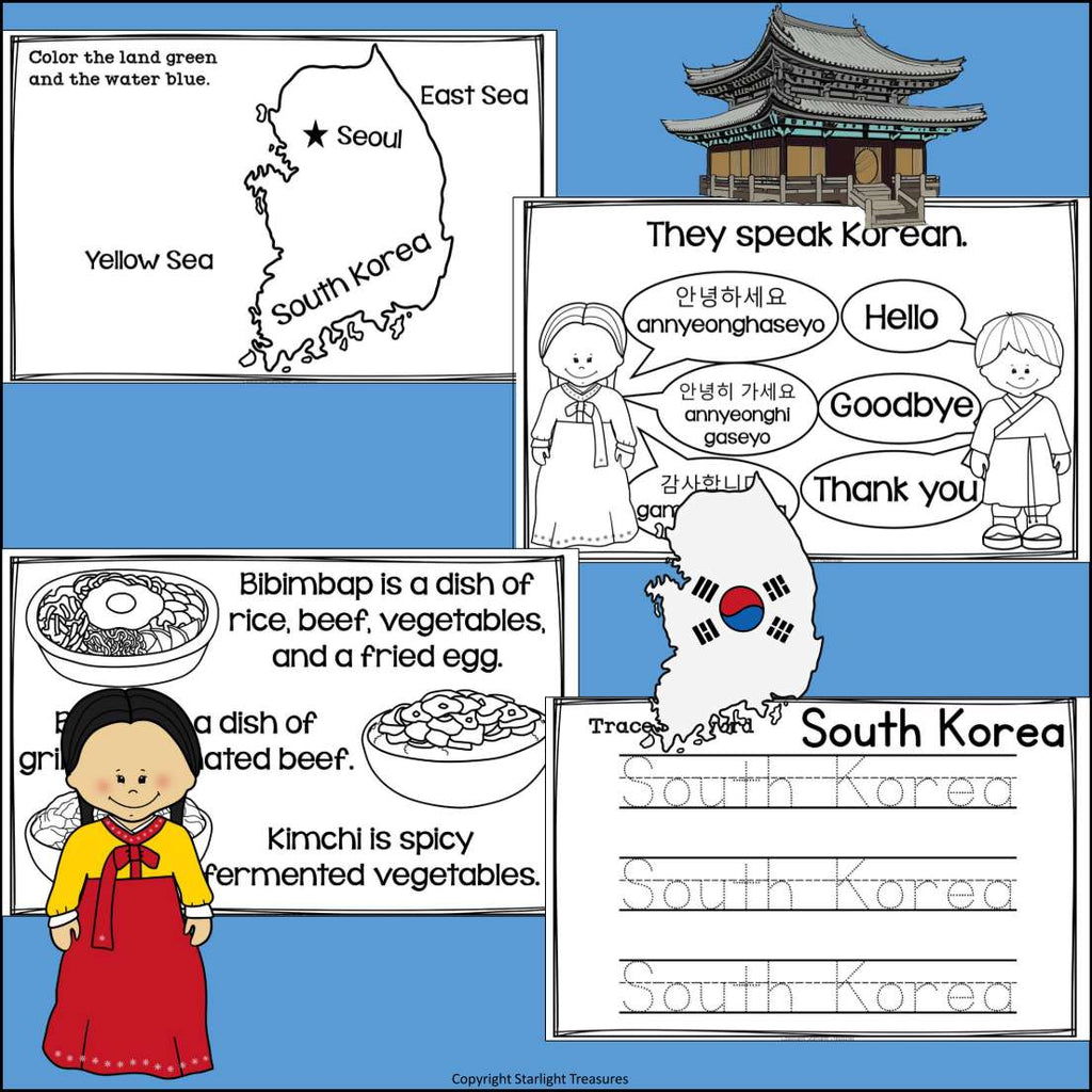 South Korea Mini Book for Early Readers - A Country Study