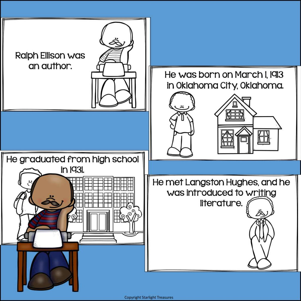 Ralph Ellison Mini Book for Early Readers: Black History Month