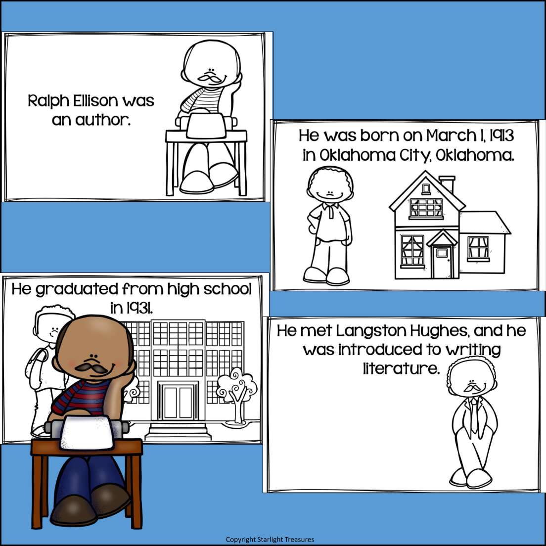 Ralph Ellison Mini Book for Early Readers: Black History Month