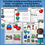 Back to School Pre-K Kindergarten Worksheets for Early Readers - Back 2 School