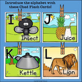 Alphabet Flash Cards for Early Readers - Country of Chad