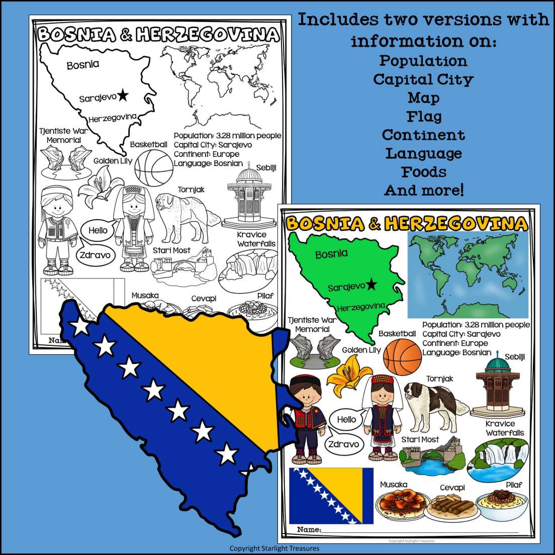 Bosnia and Herzegovina Fact Sheet for Early Readers