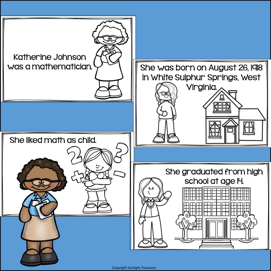 Katherine Johnson Mini Book for Early Readers: Black History Month