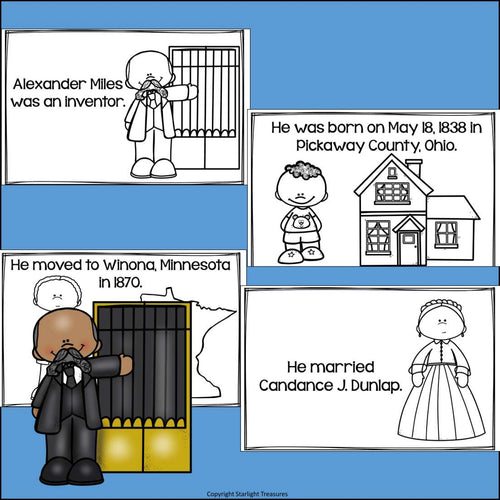 Alexander Miles Mini Book for Early Readers: Black History Month