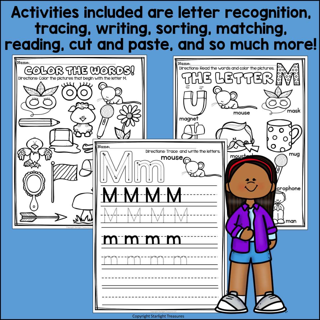 Alphabet Letter of the Week Worksheets for Early Readers - Letter M – Starlight Treasures LLC alphabet-letter-of-the-week-worksheets-for-early-readers-letter-m-starlight-treasures-llc