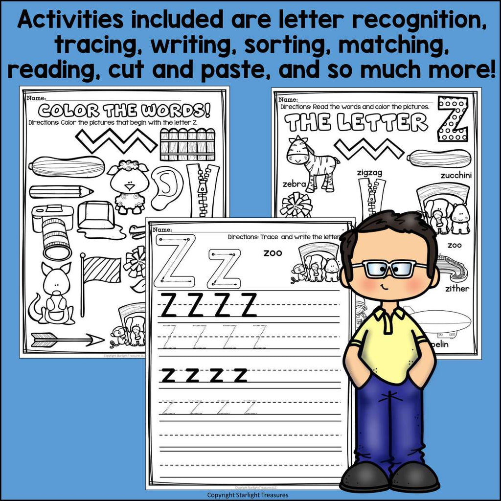 Alphabet Letter of the Week Worksheets for Early Readers - Letter Z