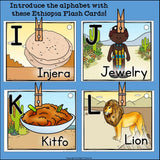 Alphabet Flash Cards for Early Readers - Country of Ethiopia