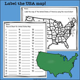 USA Label the Map Printable for Early Readers FREEBIE - USA Map Activity