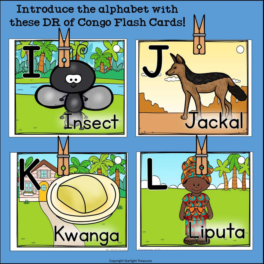Alphabet Flash Cards for Early Readers - Democratic Republic of the Congo