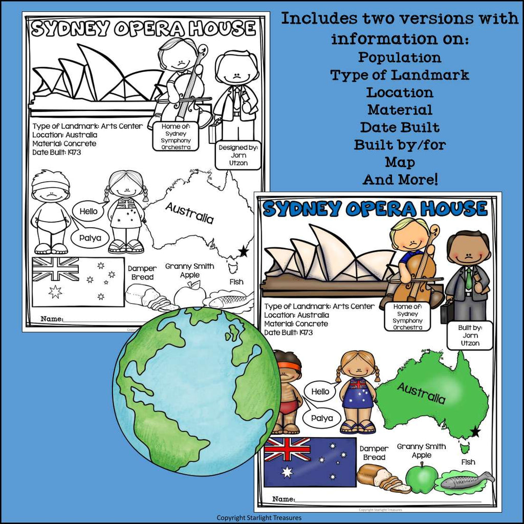 Sydney Opera House Fact Sheet for Early Readers - World Landmarks