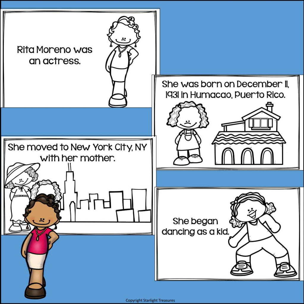 Rita Moreno Mini Book for Early Readers: Hispanic Heritage Month