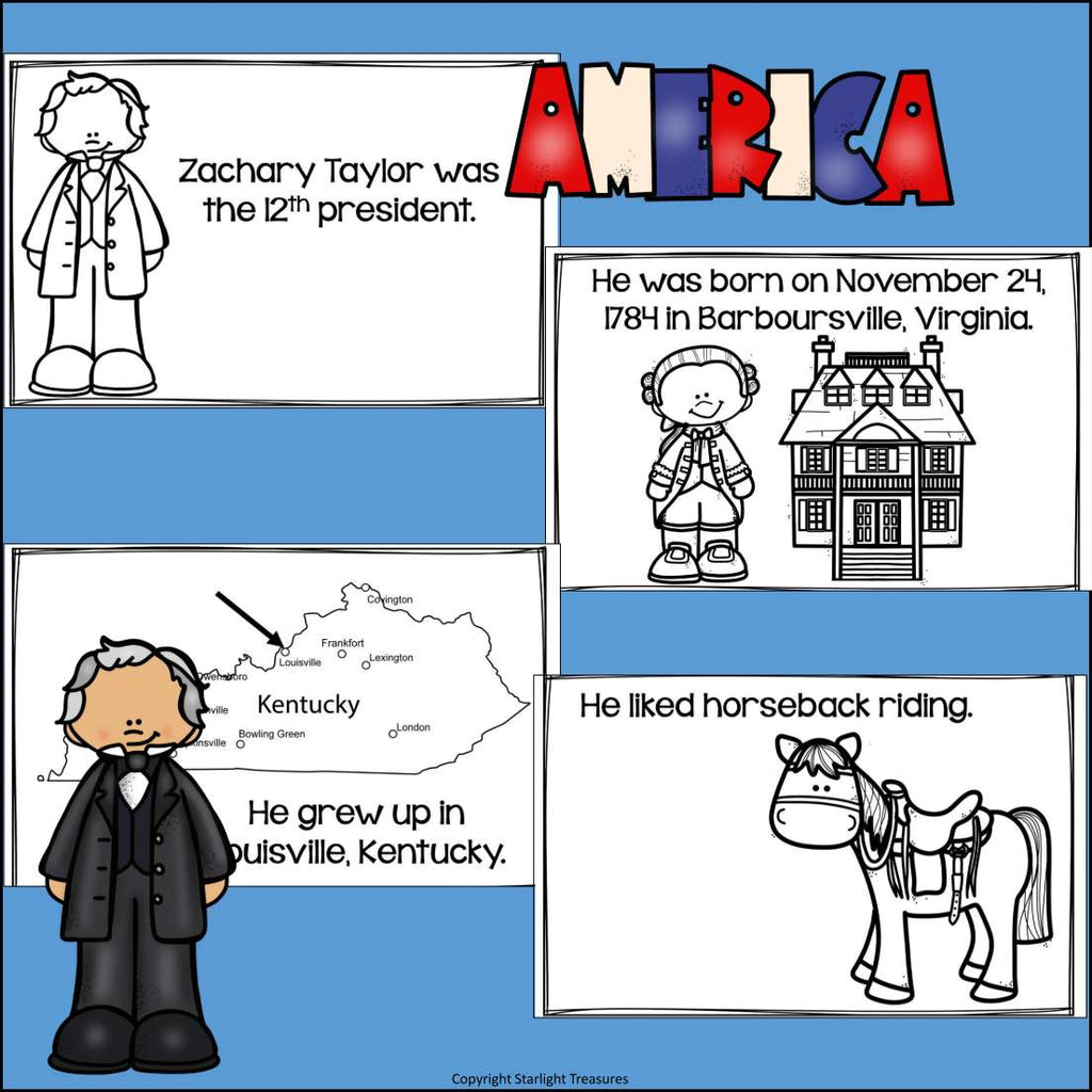 Zachary Taylor Mini Book for Early Readers: Presidents' Day