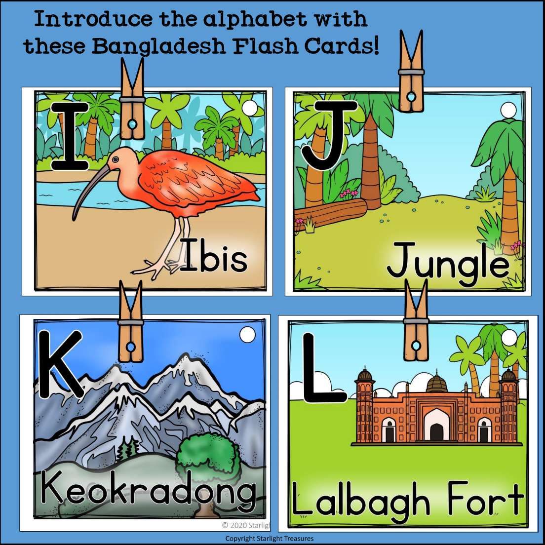 Alphabet Flash Cards for Early Readers - Country of Bangladesh