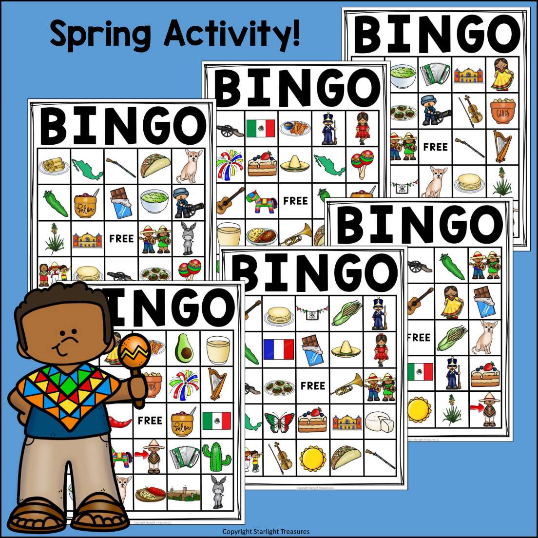 Cinco de Mayo Bingo Cards for Early Readers - Cinco de Mayo Bingo FREEBIE