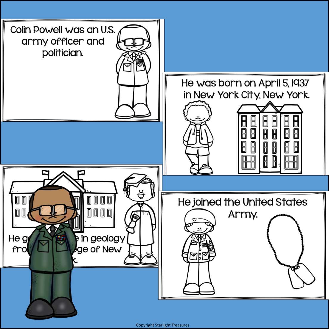 Colin Powell Mini Book for Early Readers: Black History Month