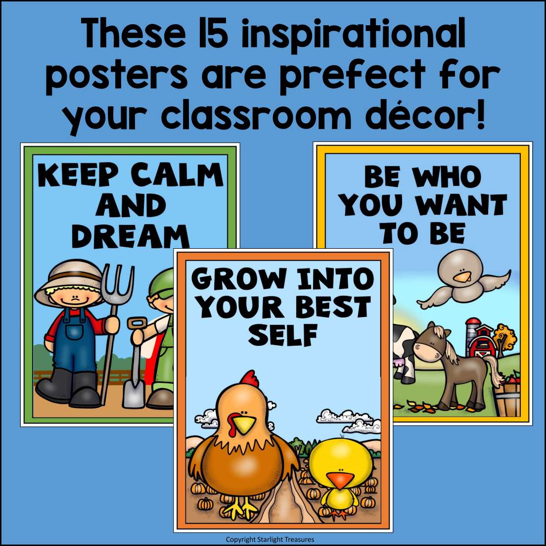 Classroom Décor Inspirational Posters - Farm Theme