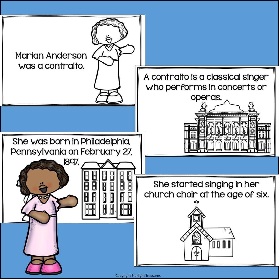 Marian Anderson Mini Book for Early Readers: Black History Month