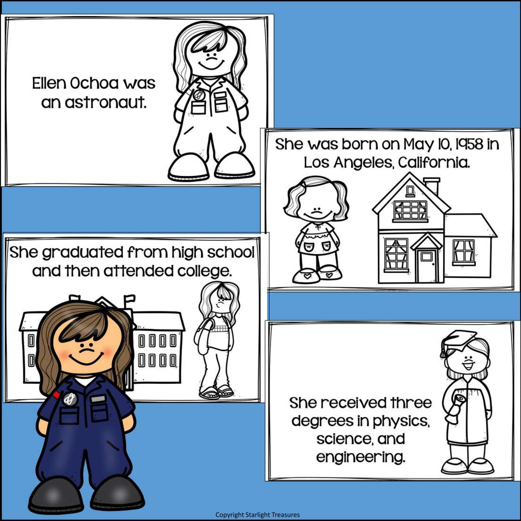Ellen Ochoa Mini Book for Early Readers: Hispanic Heritage Month
