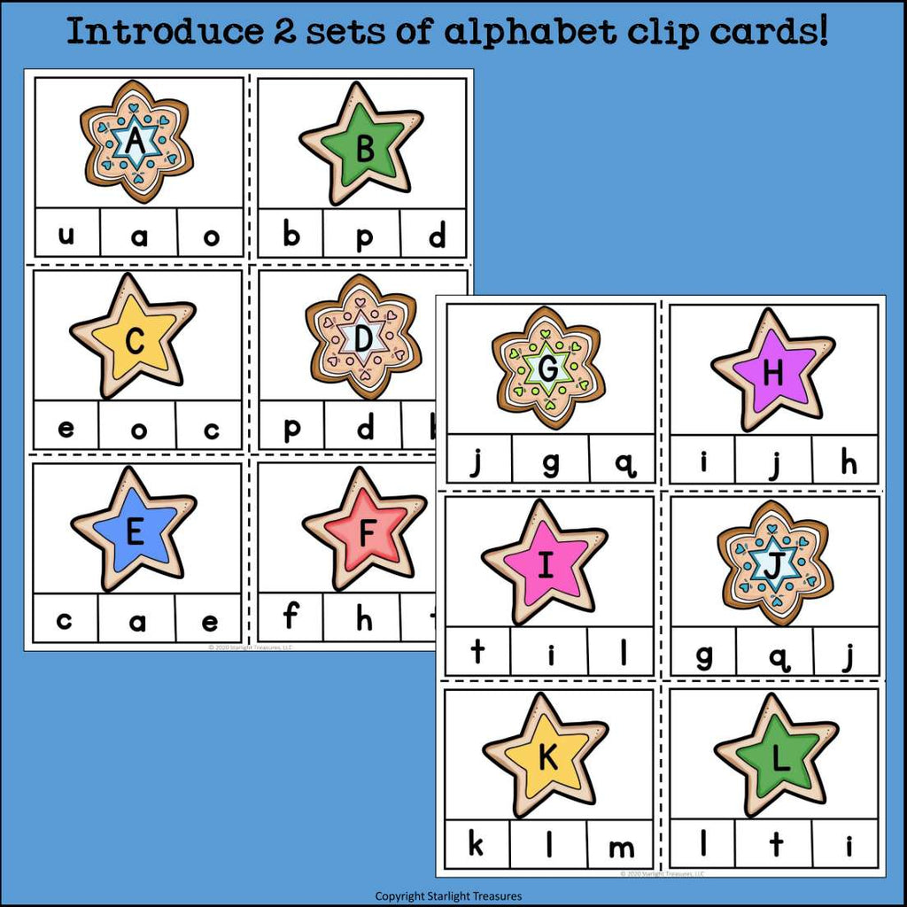 Christmas Alphabet Clip Cards for Early Readers - Alphabet Clip Cards FREEBIE