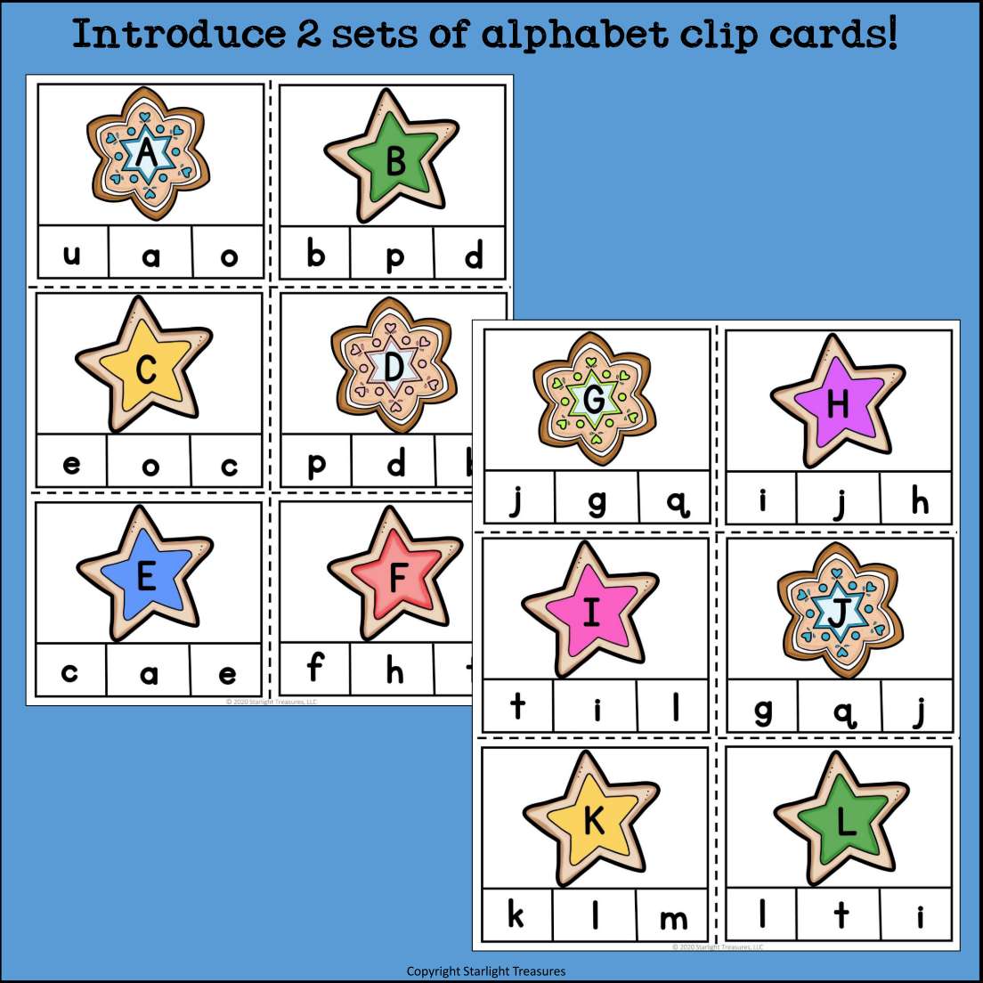 Christmas Alphabet Clip Cards for Early Readers - Alphabet Clip Cards FREEBIE