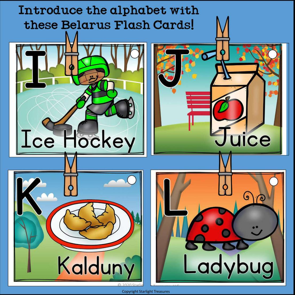 Alphabet Flash Cards for Early Readers - Country of Belarus