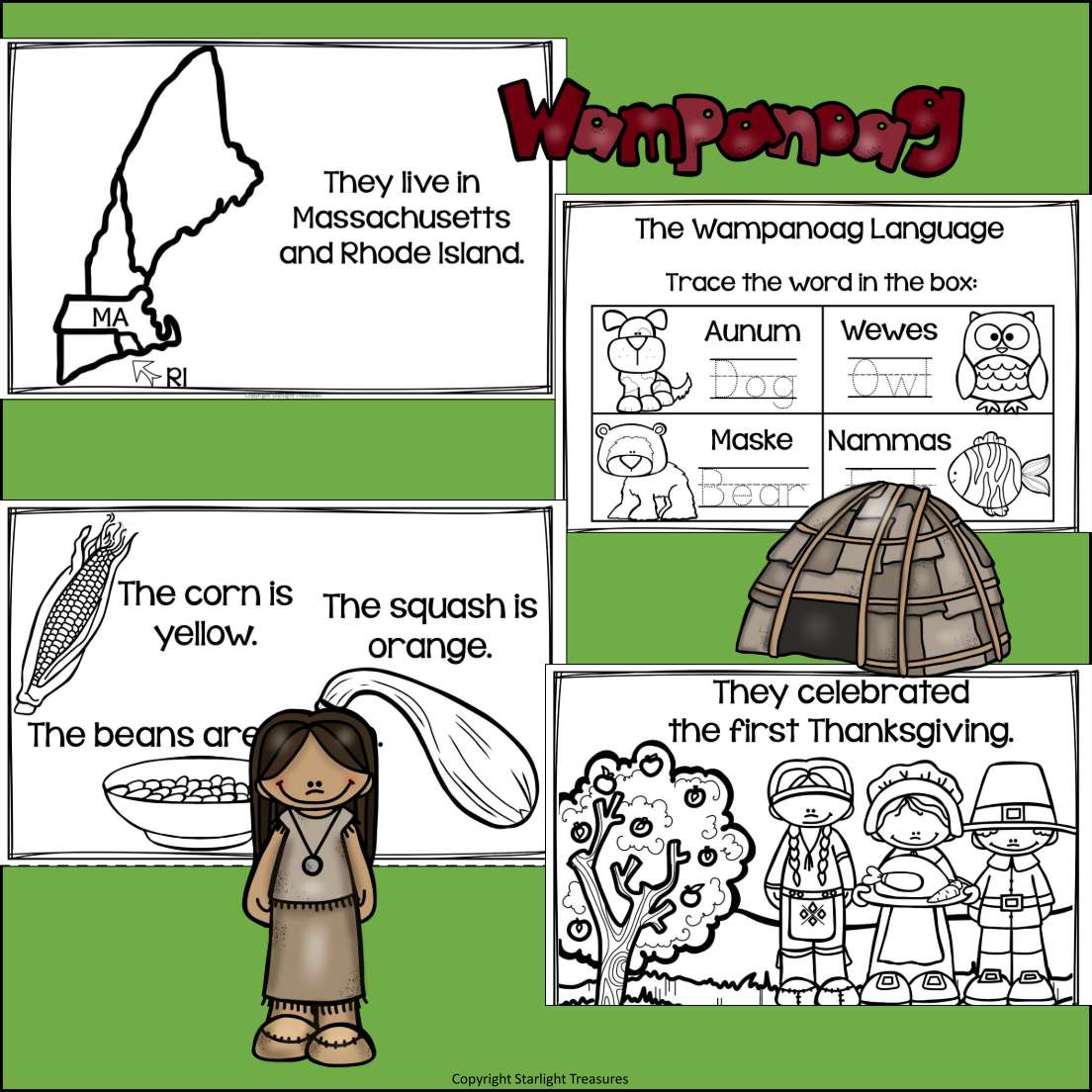Wampanoag Tribe Mini Book for Early Readers