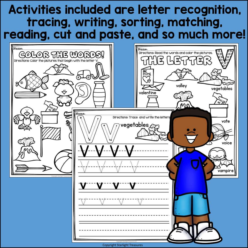 Alphabet Letter of the Week Worksheets for Early Readers - Letter V