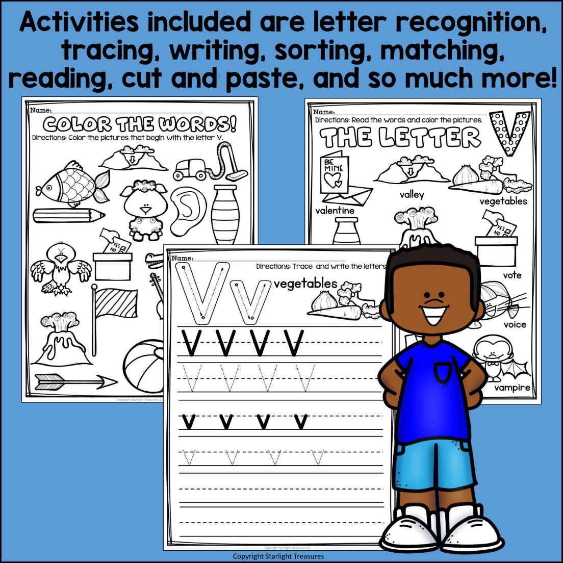 Alphabet Letter of the Week Worksheets for Early Readers - Letter V
