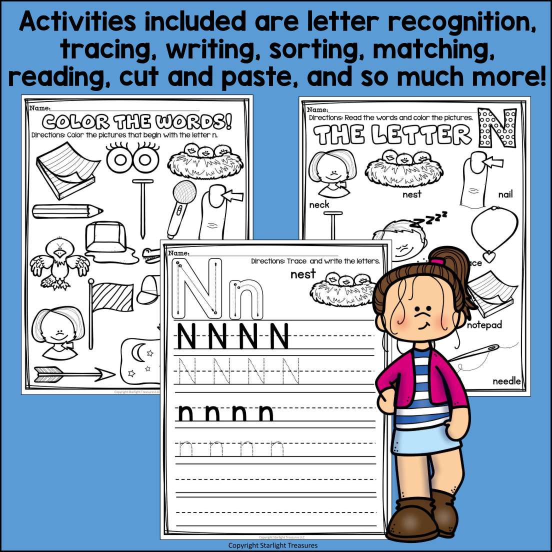 alphabet-letter-of-the-week-worksheets-for-early-readers-letter-n-starlight-treasures-llc for Free Printable Letter N Worksheets Alphabet Letter of the Week Worksheets for Early Readers - Letter N – Starlight Treasures LLC for Free Printable Letter N Worksheets