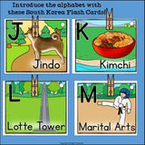 Alphabet Flash Cards for Early Readers - Country of South Korea