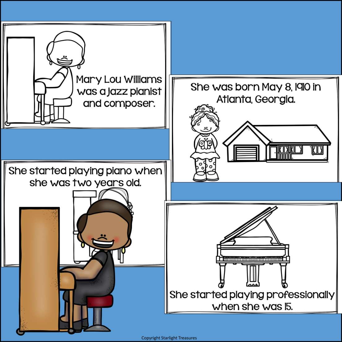 Mary Lou Williams Mini Book for Early Readers: Black History Month