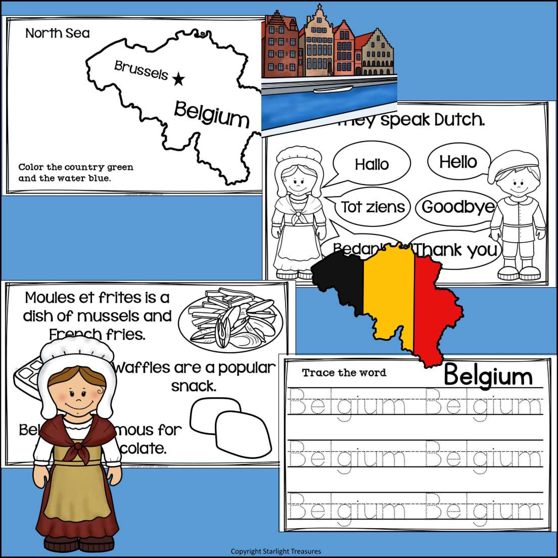 Belgium Mini Book for Early Readers - A Country Study