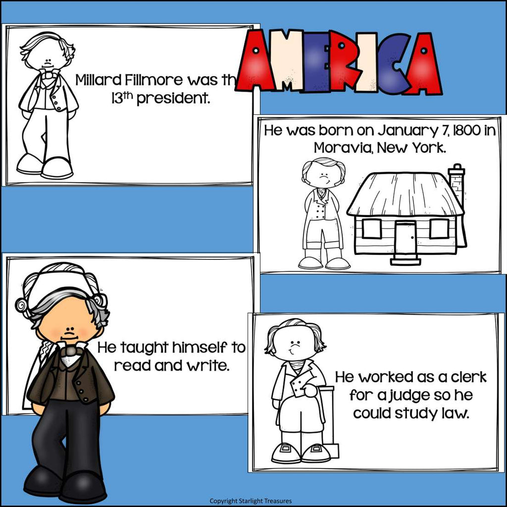 Millard Fillmore Mini Book for Early Readers: Presidents' Day