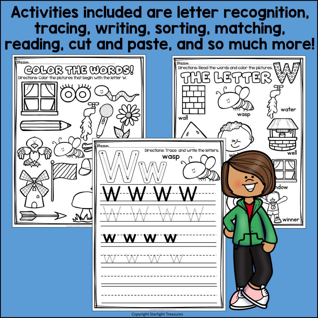 Alphabet Letter of the Week Worksheets for Early Readers - Letter W