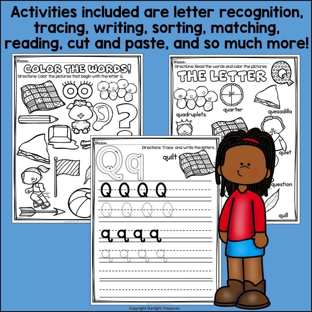Alphabet Letter of the Week Worksheets for Early Readers - Letter Q